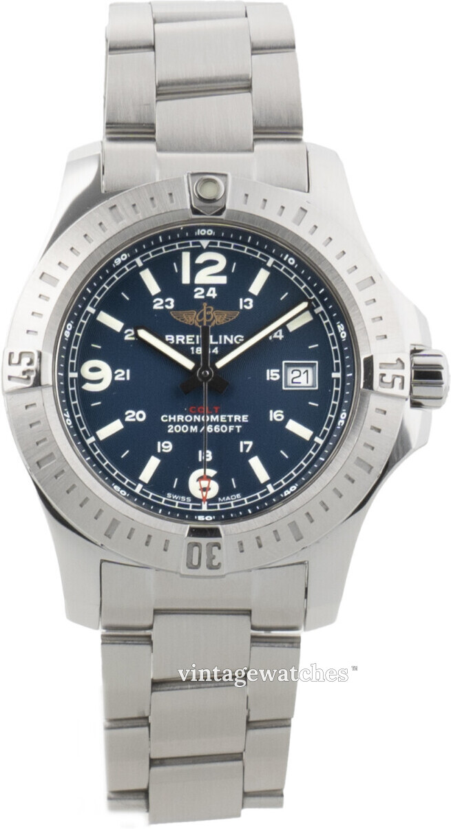 A7438811 C907 Breitling Colt 44 Bla Stal O44 mm BRUGT Pris 18.195